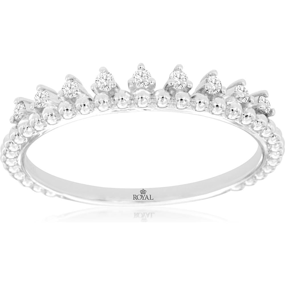 Royal Classic 14K White Gold Diamond Wedding Band - 0.10 Carat Total Diamond Weight