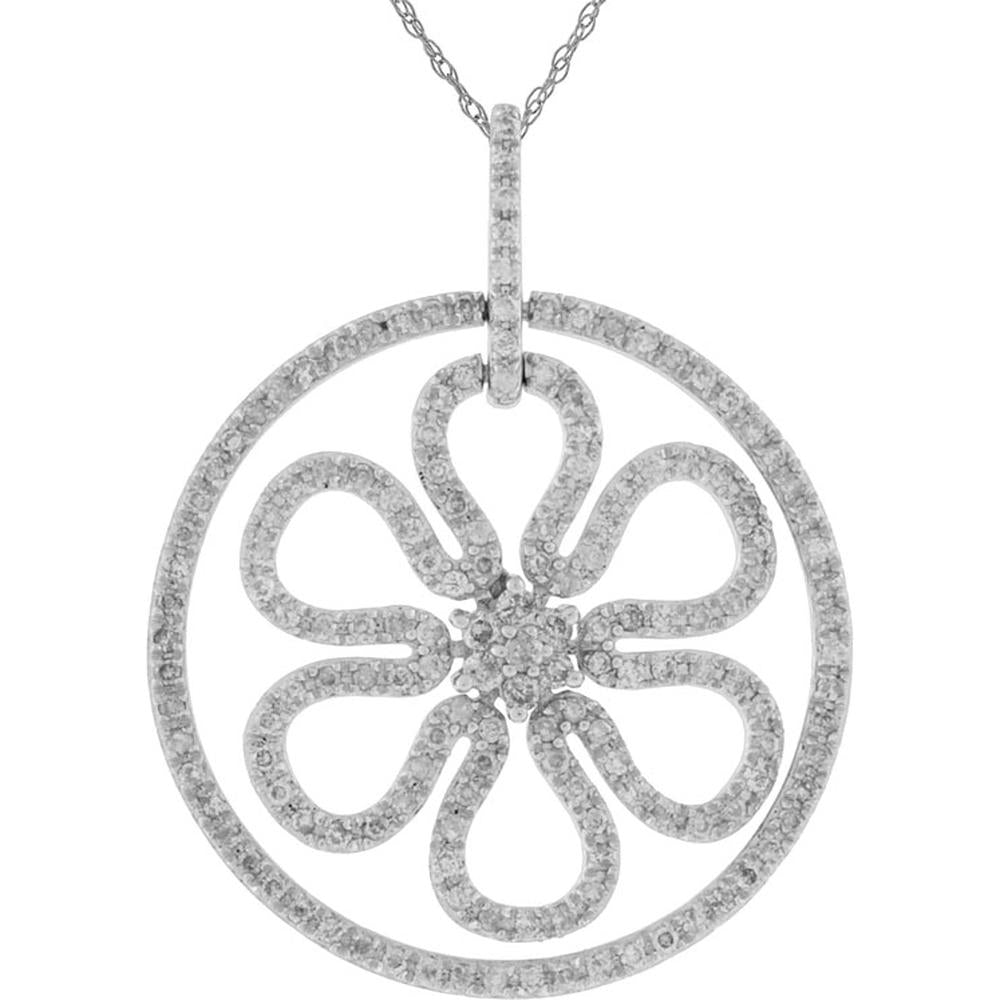 Royal Dazzling 14K White Gold Diamond Pendant - 0.70 Carat Round Diamond