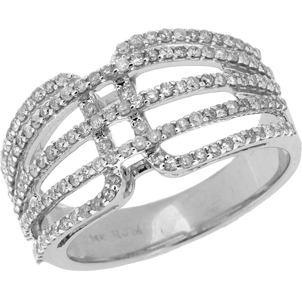 Royal Dazzling 14K White Gold Diamond Ring - Timeless Elegance