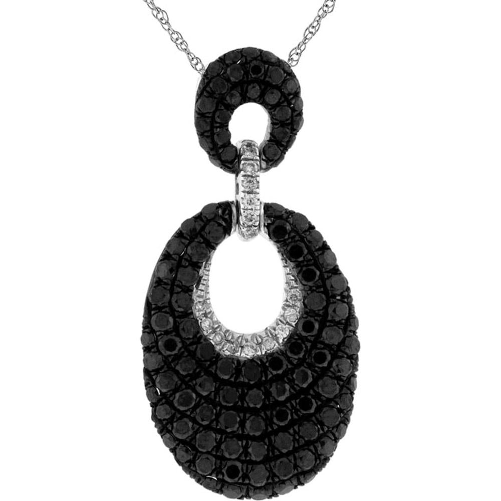 Royal Dreamy Nights 14K White Gold Black and White Diamond Necklace