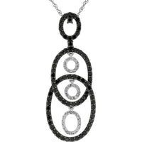 Royal Elegant 14K White Gold Black Diamond Pendant - Timeless Beauty