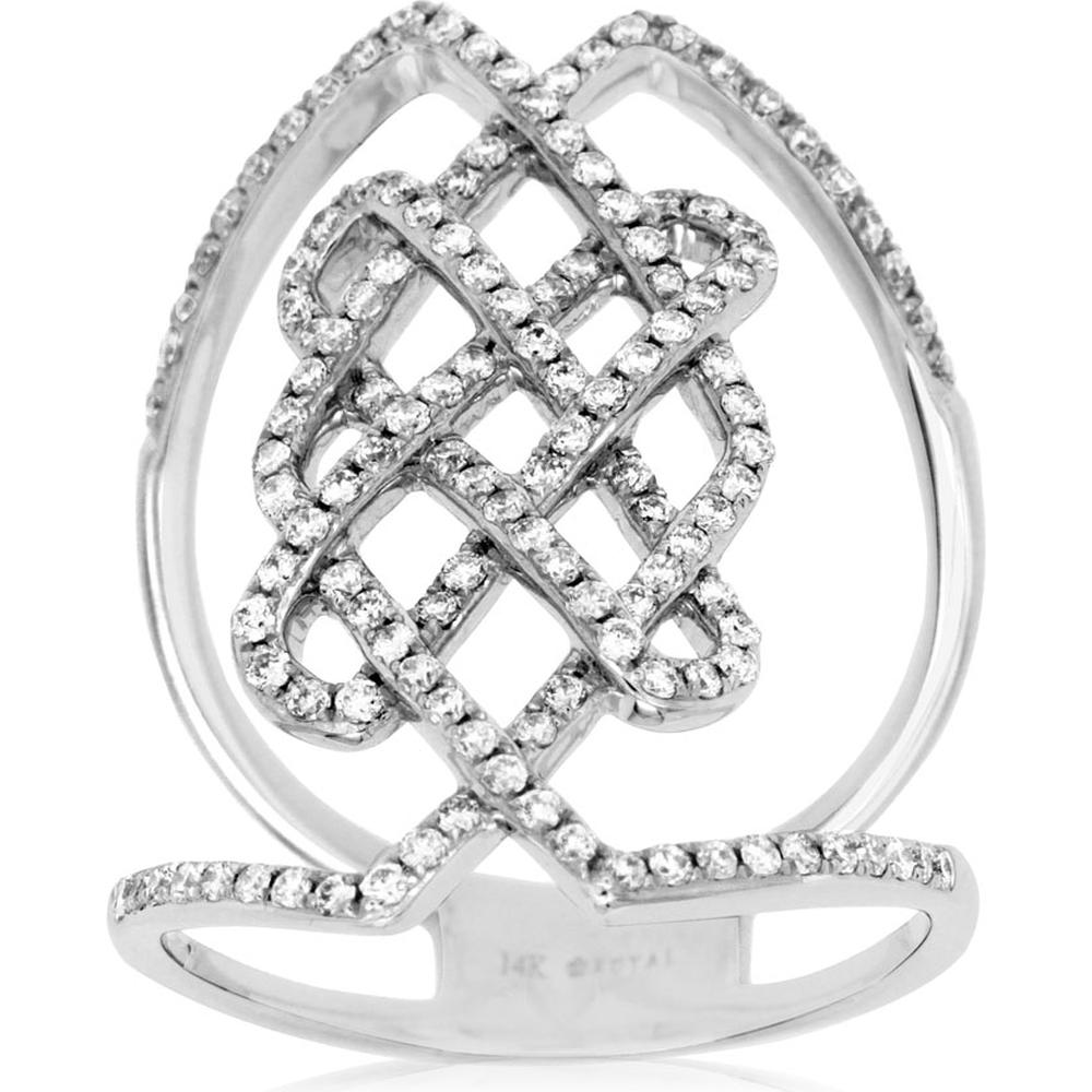 Royal Elegant 14K White Gold Diamond Ring - 0.72 Carat Total Diamond Weight