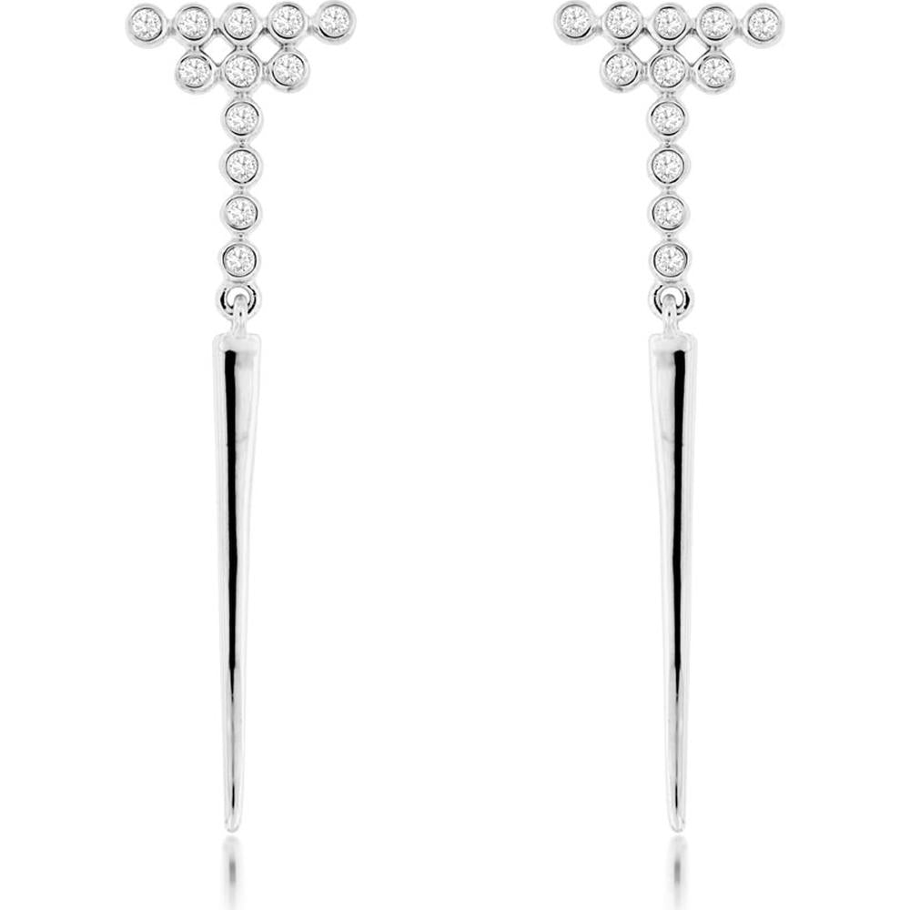 Royal Elegant 14K White Gold Diamond Stud Earrings - 0.26 Carat Total Diamond Weight