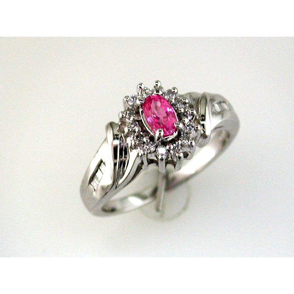 Royal Elegant 14K White Gold Pink Sapphire and Diamond Ring - Timeless Beauty