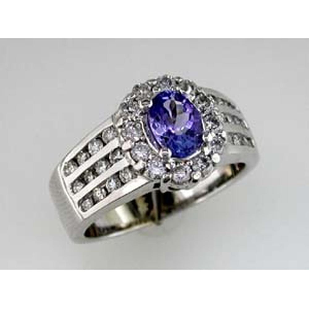 Royal Elegant 14K White Gold Tanzanite & Diamond Ring - 1.65 Carat Total Gem Weight
