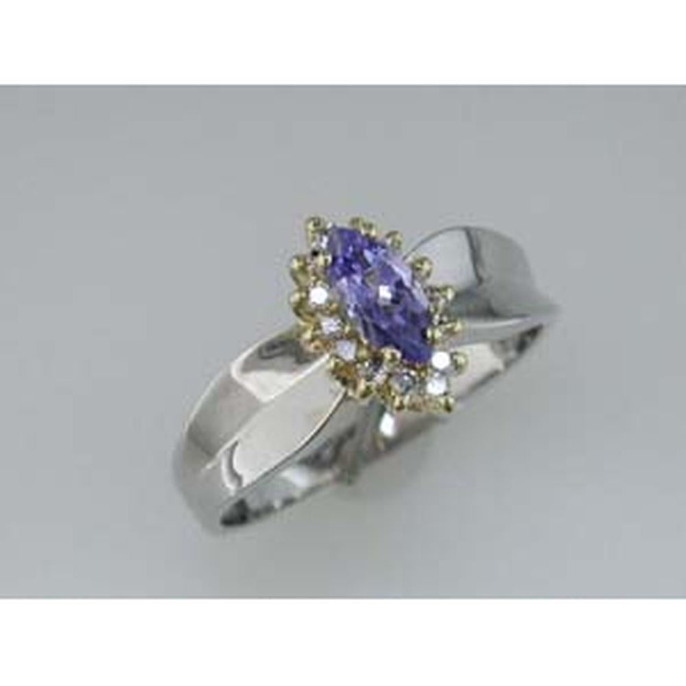 Royal Enchanted Azure Tanzanite & Diamond Ring in 14K White Gold