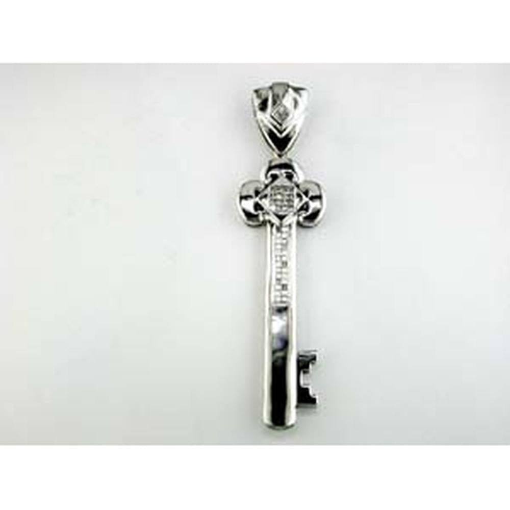 Royal Enchanted Beauty 14K White Gold Diamond Princess Cut Pendant