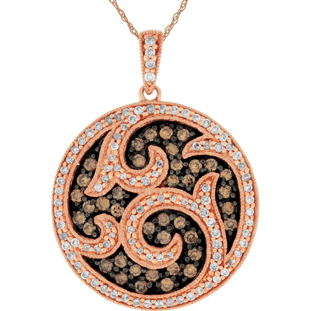Royal Enchanted Dreams 14K Rose Gold Diamond & Mocha Diamond Pendant - 0.43 Carat Total Diamond Weight