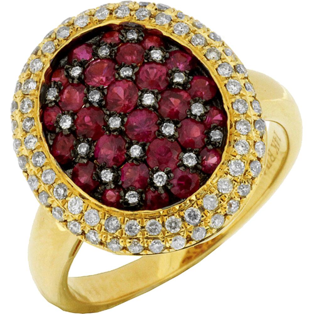Royal Enchanted Love 14K Yellow Gold Ruby & Diamond Ring