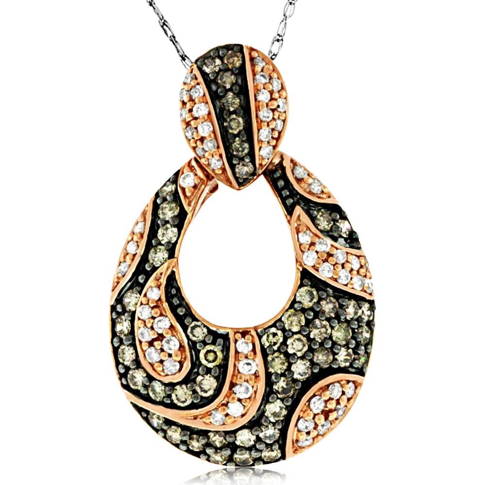 Royal Enchanting 14K Rose Gold Diamond & Mocha Diamond Pendant