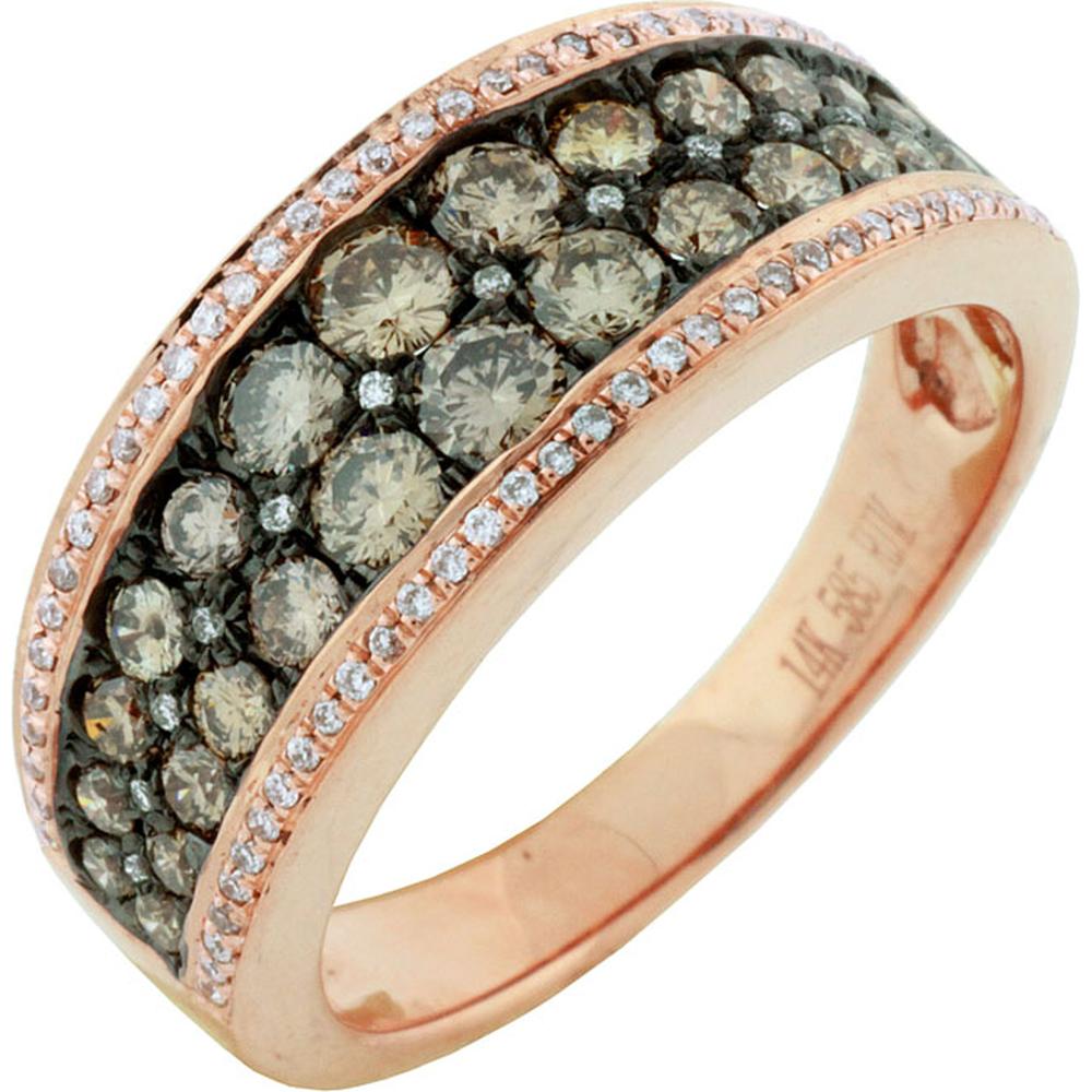 Royal Enchanting 14K Rose Gold Diamond & Mocha Diamond Ring - 1.12 Carat Total Diamond Weight