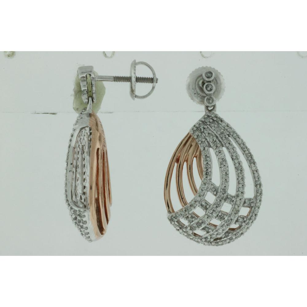 Royal Enchanting 14K Rose Gold Diamond Earrings - 0.75 Carat Total Weight