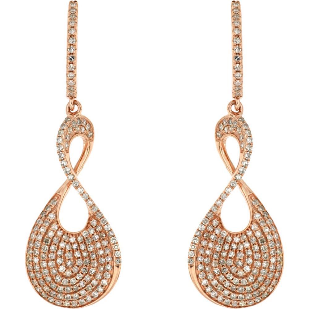 Royal Enchanting 14K Rose Gold Diamond Earrings - 1.00 Carat