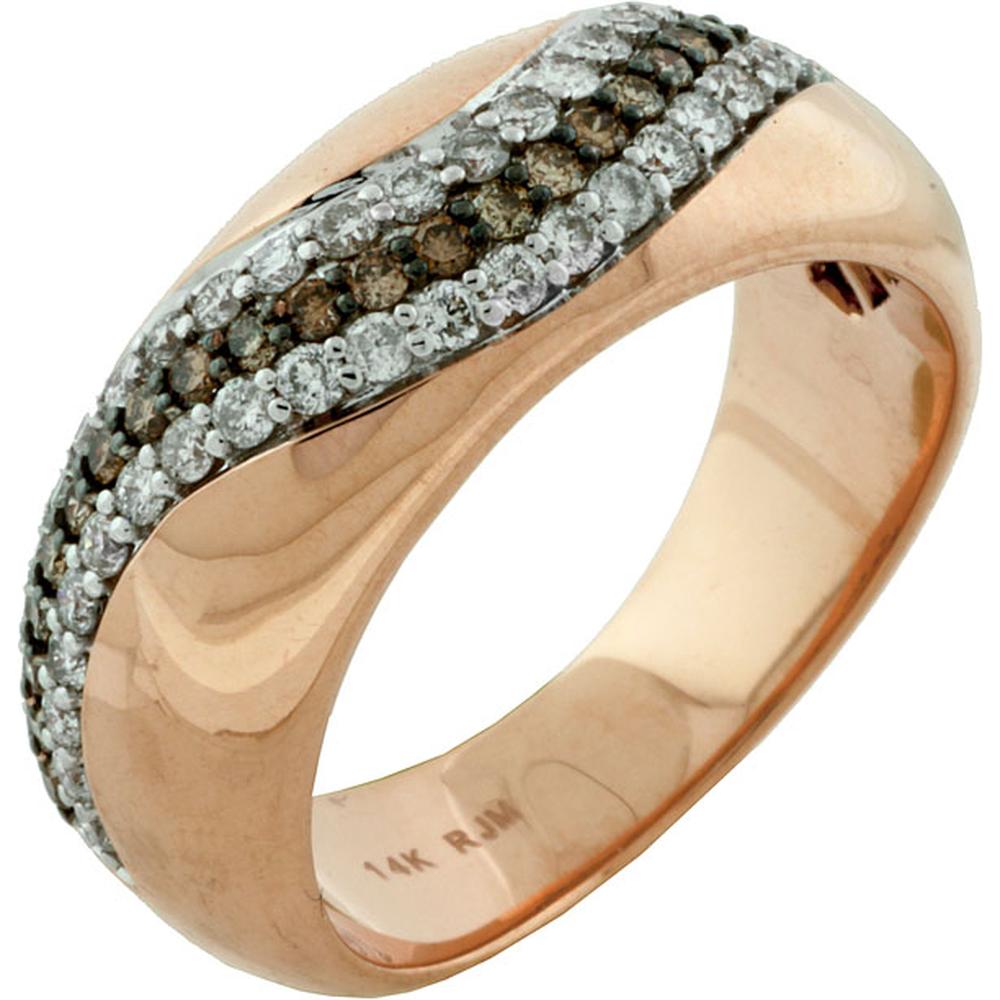 Royal Enchanting 14K Rose Gold Mocha Diamond & Diamond Wedding Ring