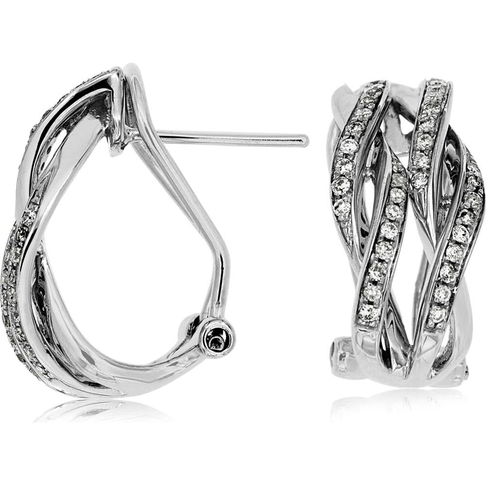 Royal Enchanting 14K White Gold Diamond Earrings - Timeless Sophistication
