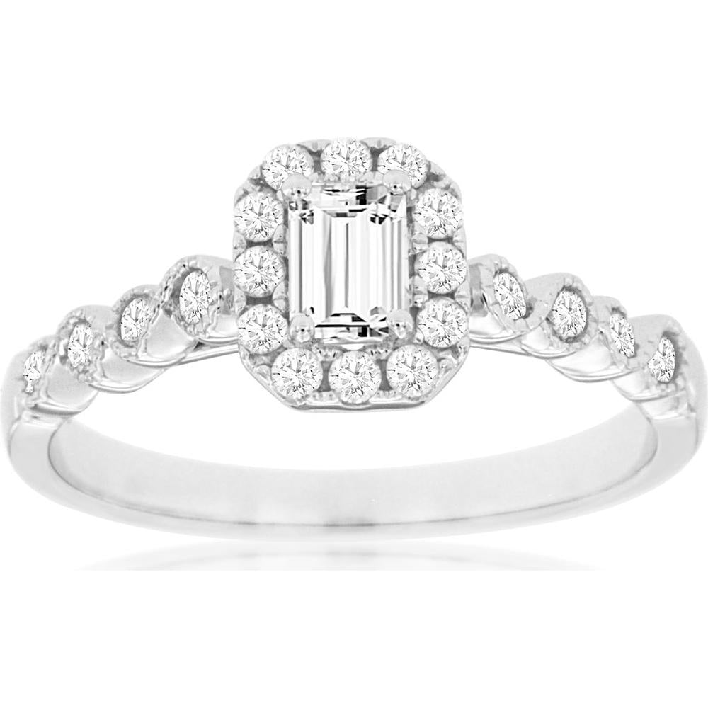 Royal Enchanting 14K White Gold Diamond Engagement Ring - 0.50 Carat Diamond
