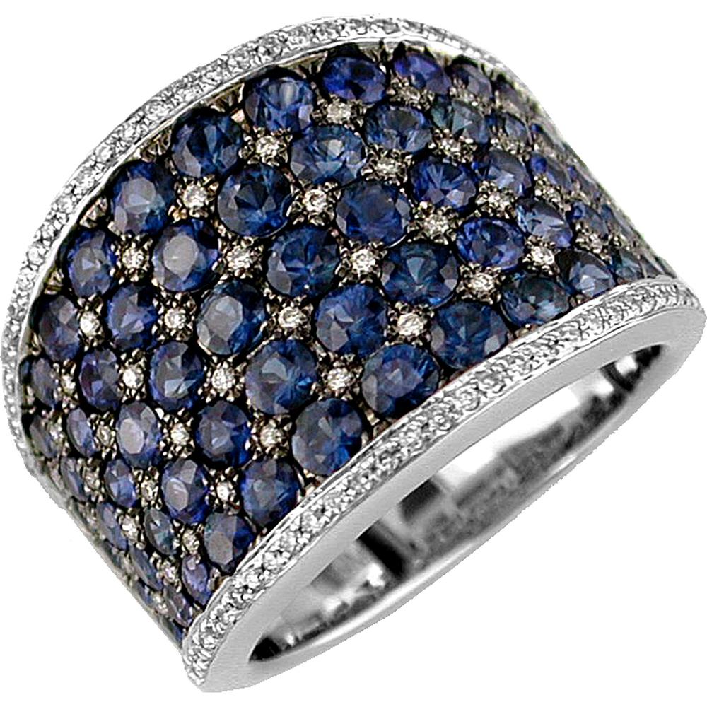 Royal Enchanting 14K White Gold Sapphire & Diamond Ring - 3.90 Carat Sapphire