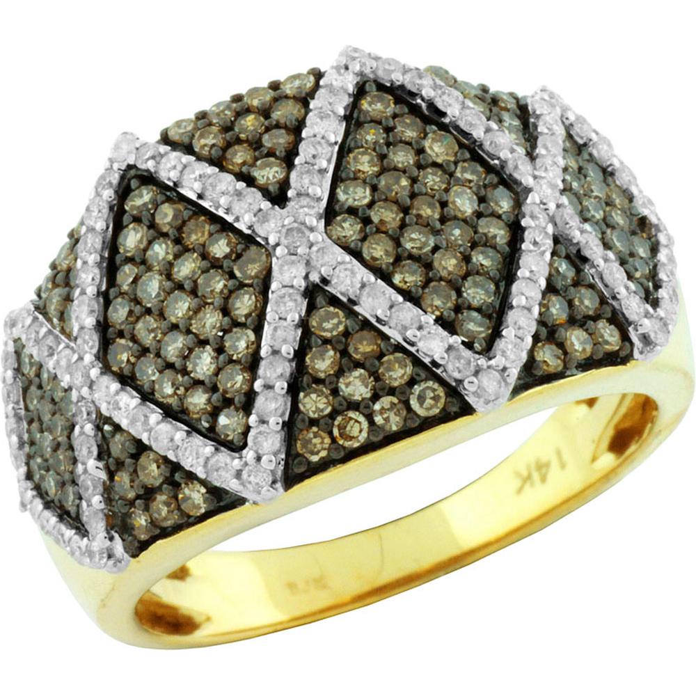 Royal Enchanting 14K Yellow Gold Diamond & Mocha Diamond Ring - Radiant Beauty