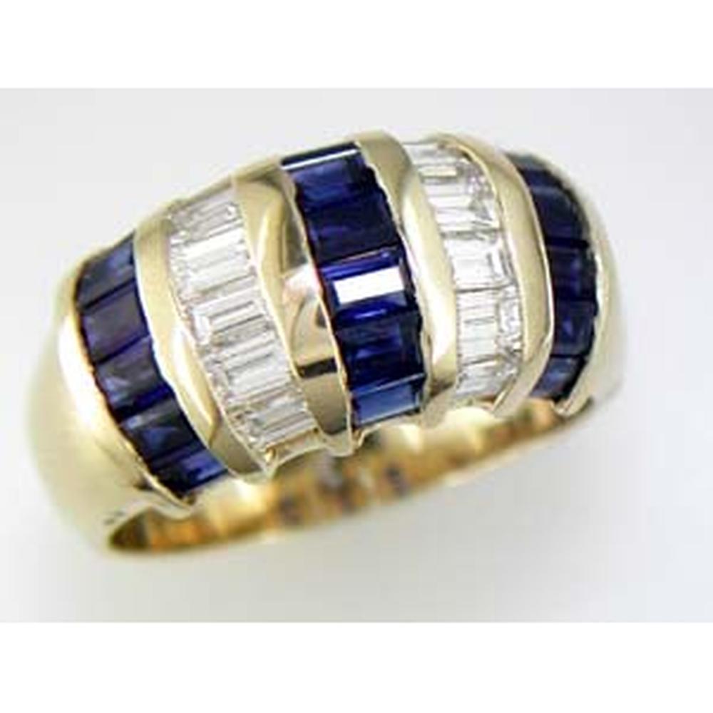 Royal Enchanting 14K Yellow Gold Sapphire & Diamond Celestial Ring - 2.10 Carat Sapphire, 1.00 Carat Diamonds