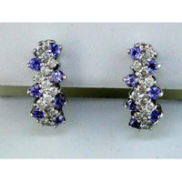 Royal Enchanting Tanzanite Dreams 14K White Gold Earrings
