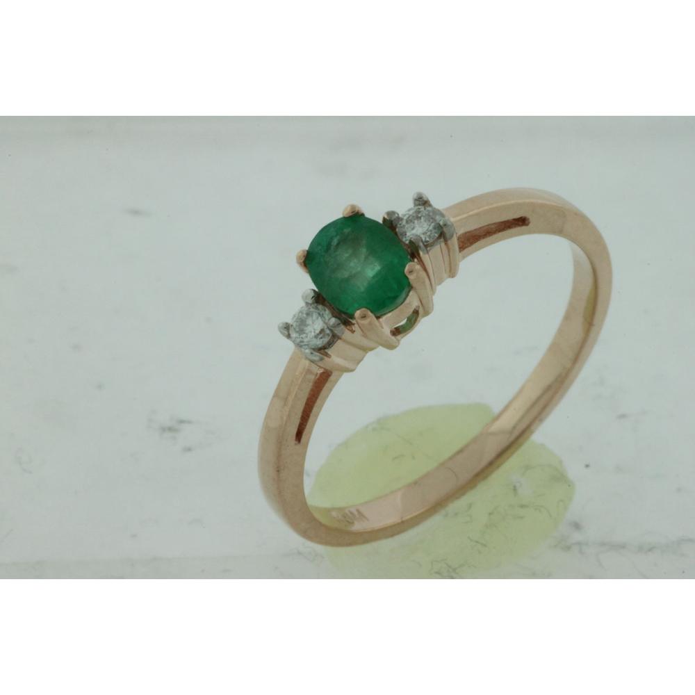 Royal Enchantment: 14K Rose Gold Emerald & Diamond Ring