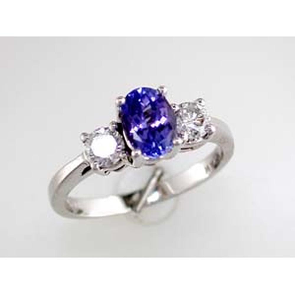 Royal Enchantment 14K White Gold Tanzanite & Diamond Oval Ring