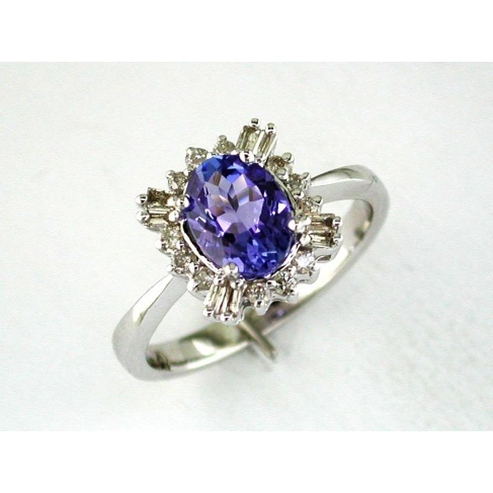 Royal Enchantment: 14K White Gold Tanzanite & Diamond Ring
