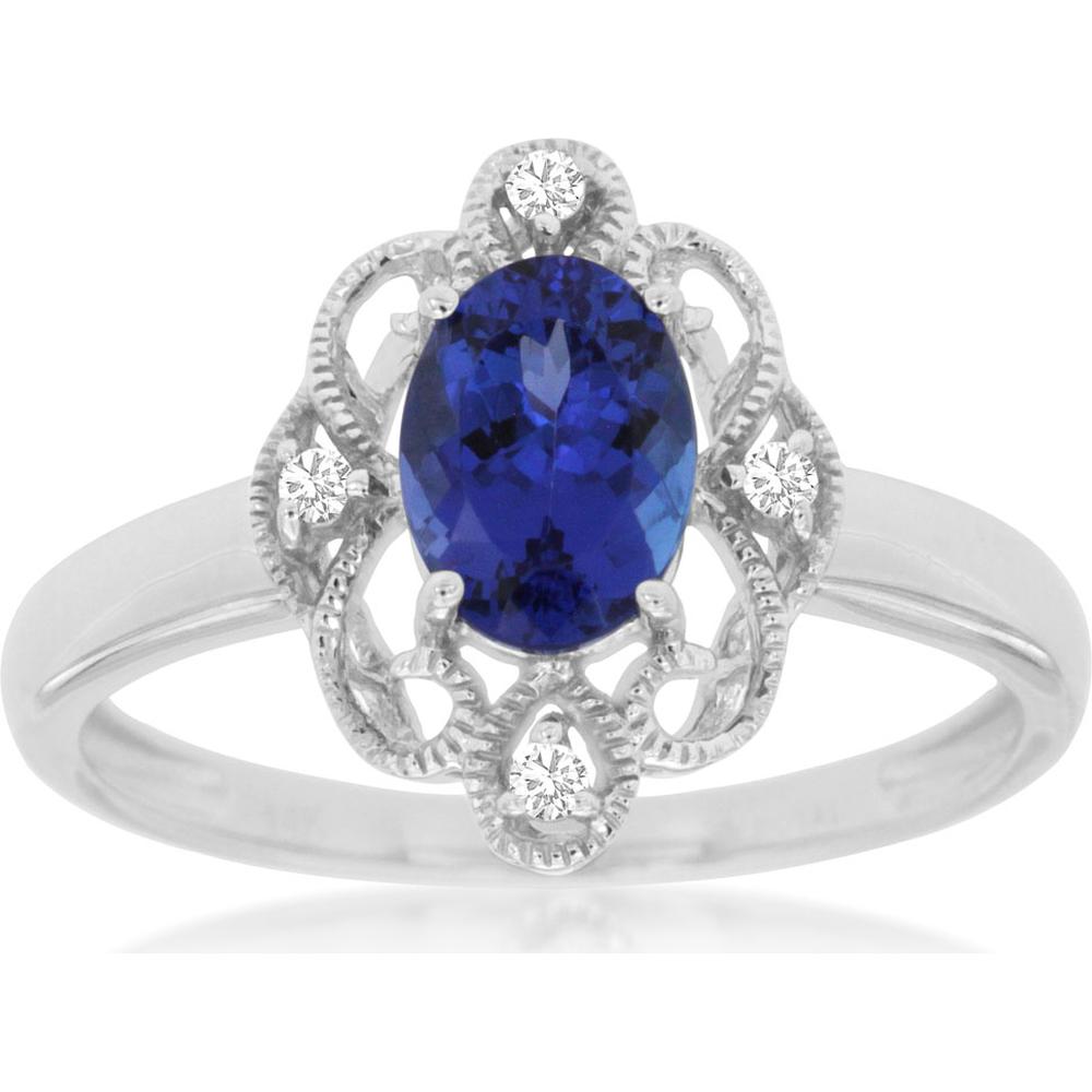 Royal Enchantment 14K White Gold Tanzanite & Diamond Ring
