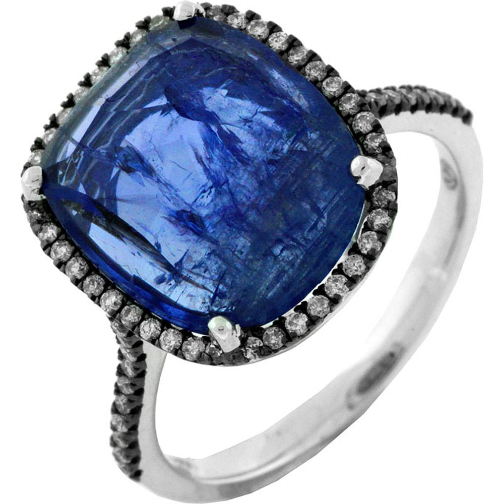 Royal Enchantment 18K White Gold Tanzanite & Diamond Ring - 6.25 Carat Total Gem Weight