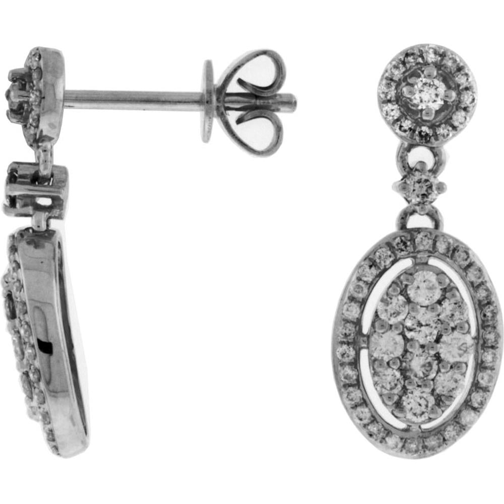 Royal Exquisite 14K White Gold Diamond Earrings - 0.68 Carat Total Diamond Weight