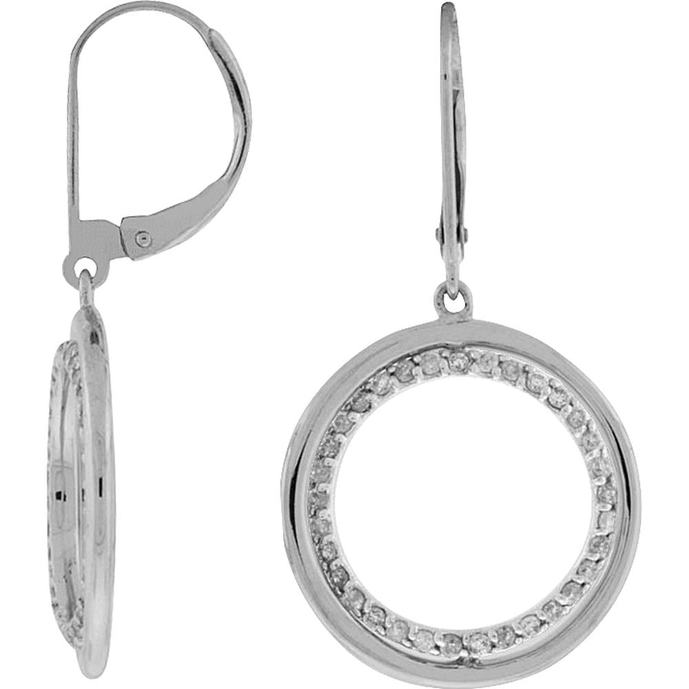 Royal Exquisite 14K White Gold Diamond Stud Earrings - 0.45 Carat Total Diamond Weight
