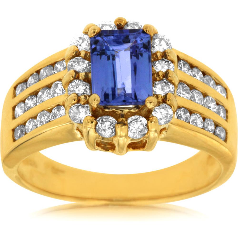 Royal Illuminate Your Style with the 14K Yellow Gold Tanzanite & Diamond Ring