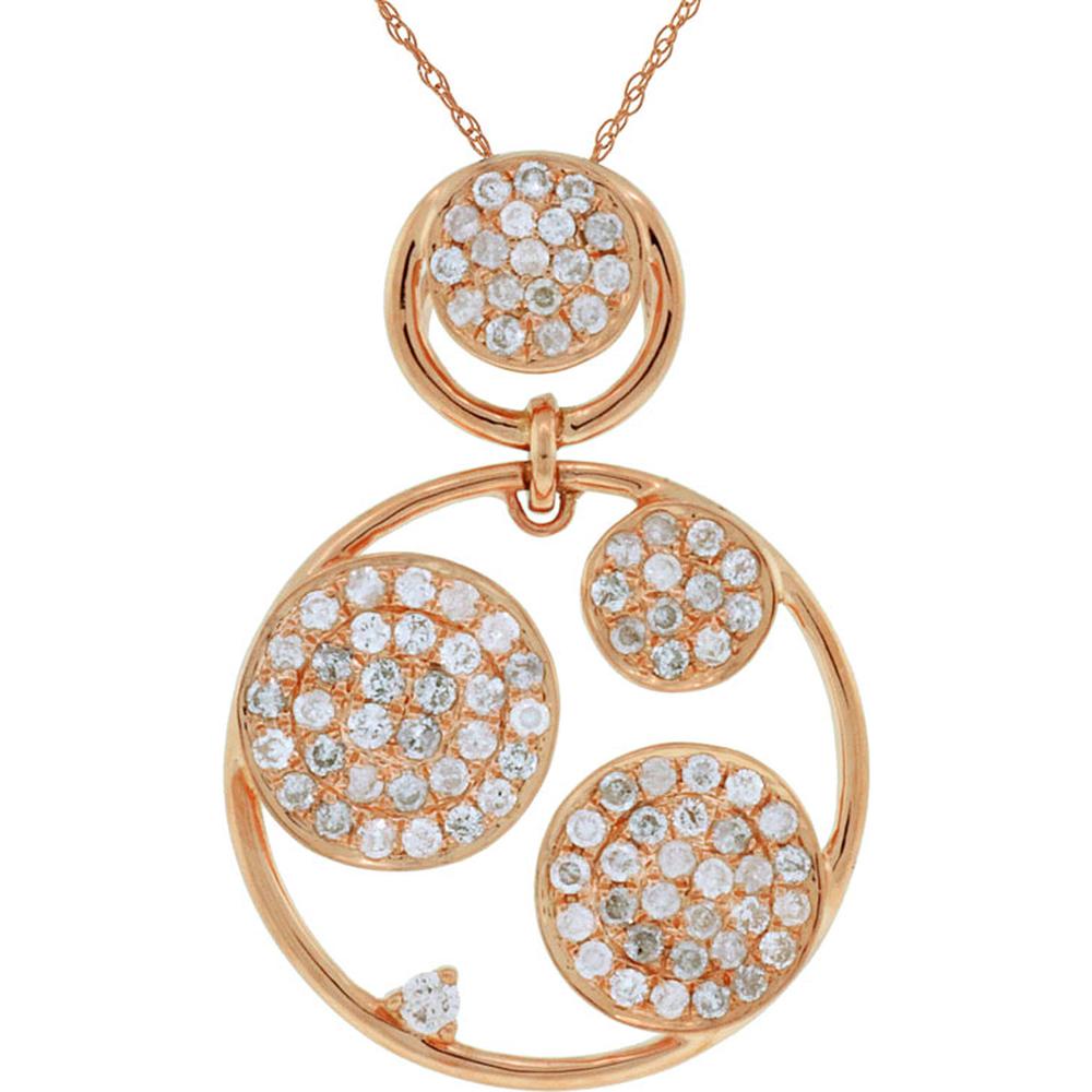 Royal Luxe 14K Rose Gold Diamond Pendant - 0.75 Carat Round Diamond