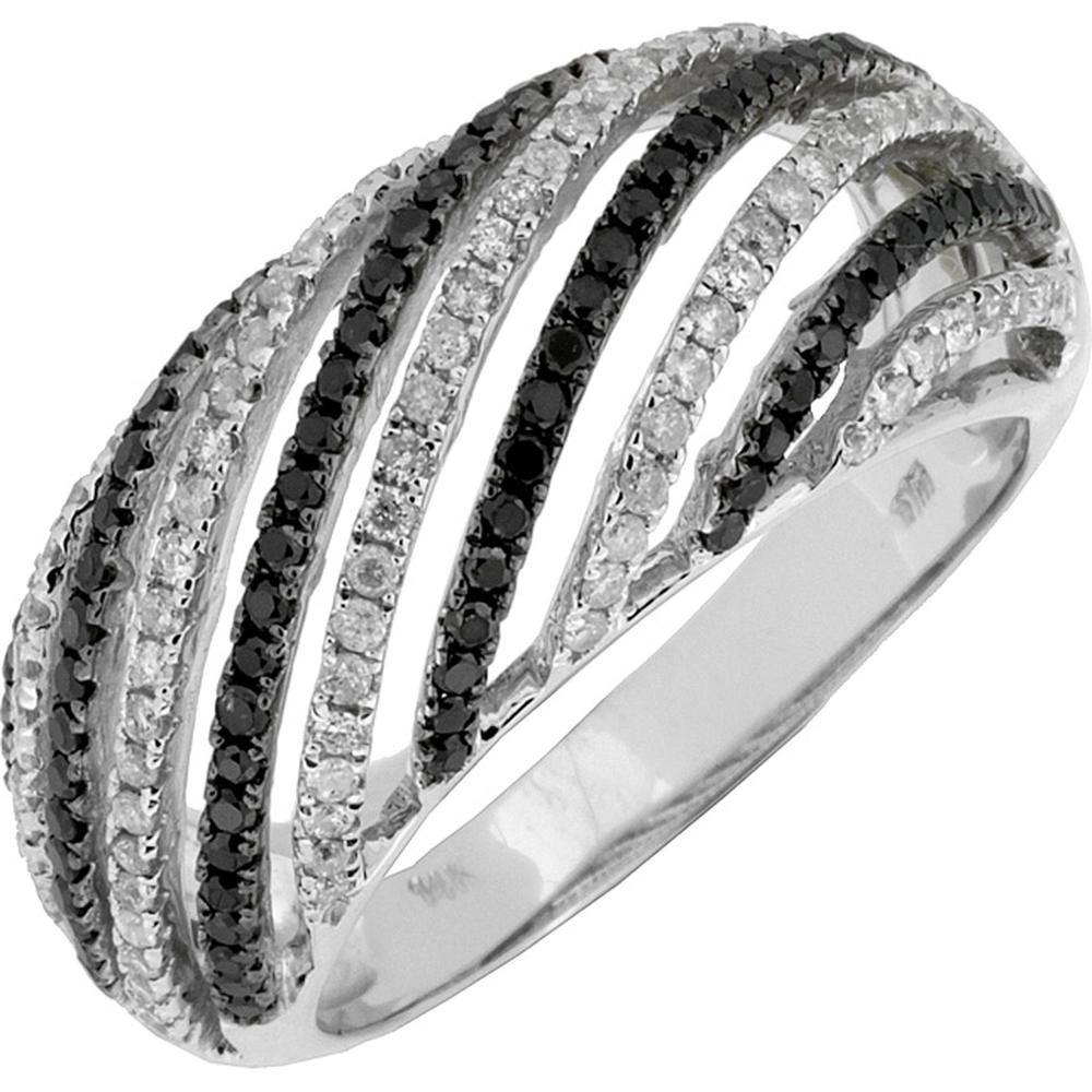 Royal Luxe 14K White Gold Black Diamond & Diamond Statement Ring