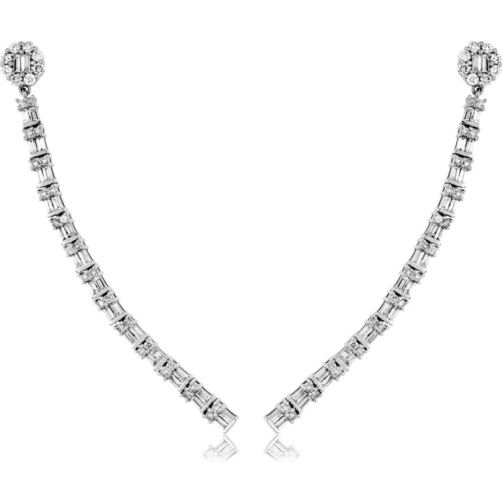 Royal Luxe 14K White Gold Diamond Sparkle Earrings