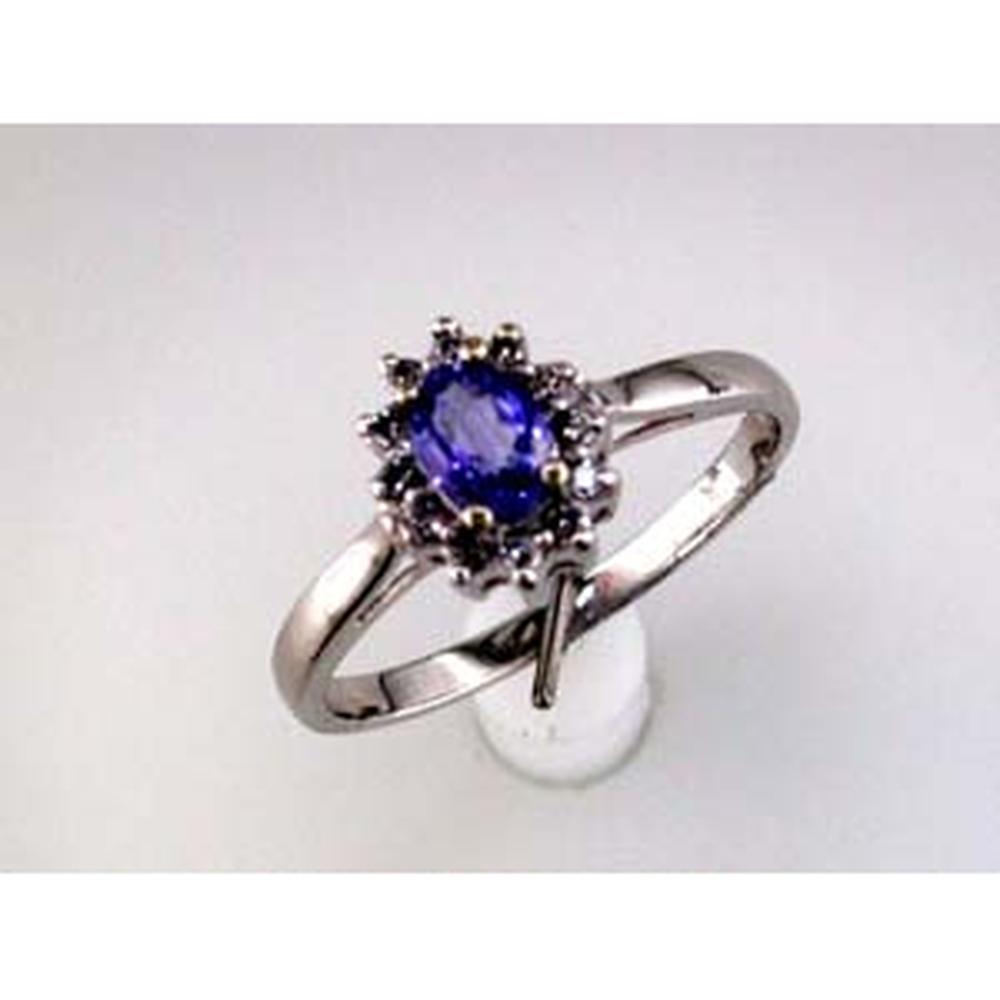Royal Luxe 14K White Gold Tanzanite and Diamond Halo Ring