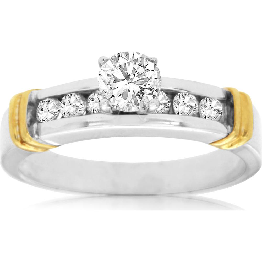 Royal Luxurious 14K White Gold Diamond Engagement Ring