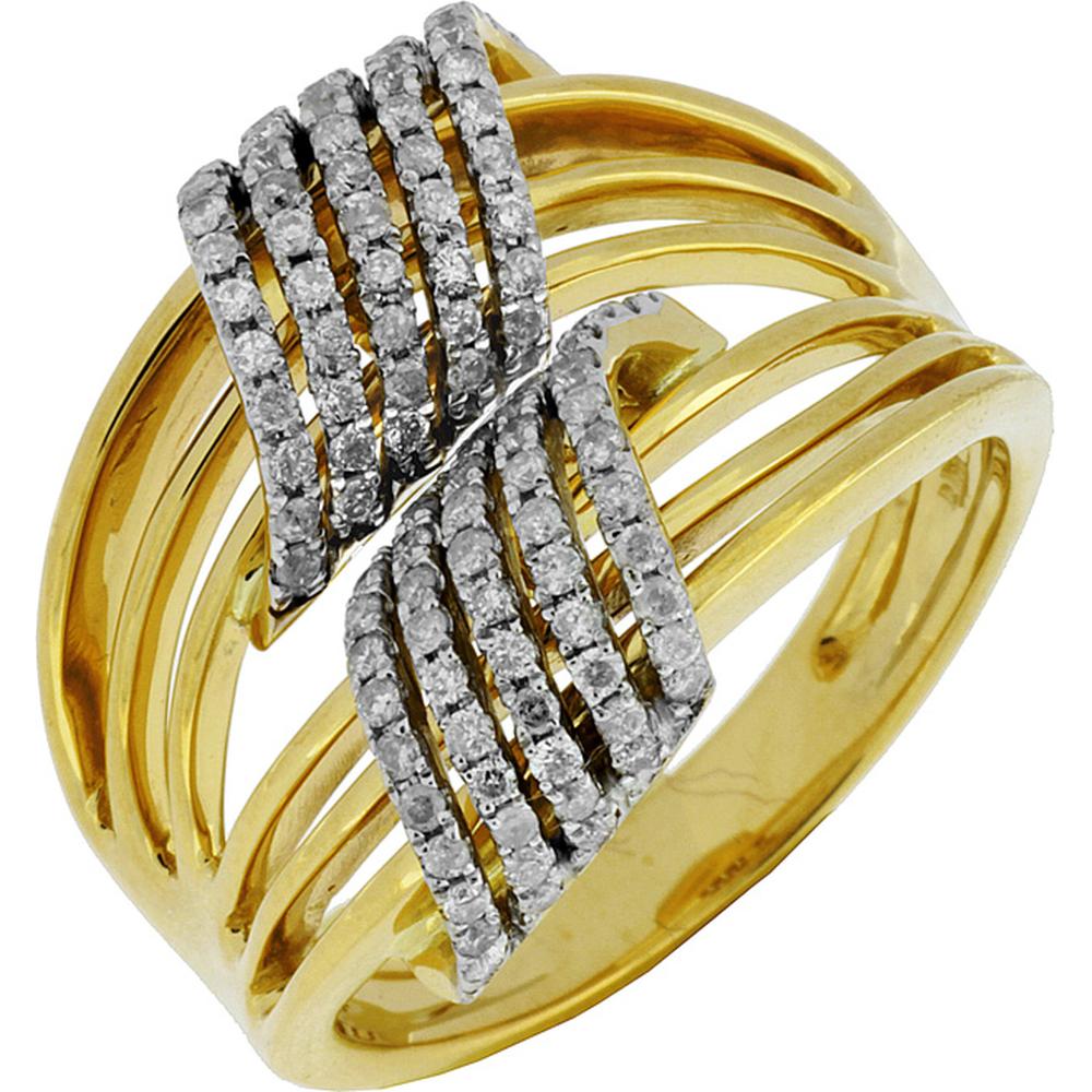 Royal Luxurious 14K Yellow Gold Diamond Ring - 0.45 Carat Round Diamond