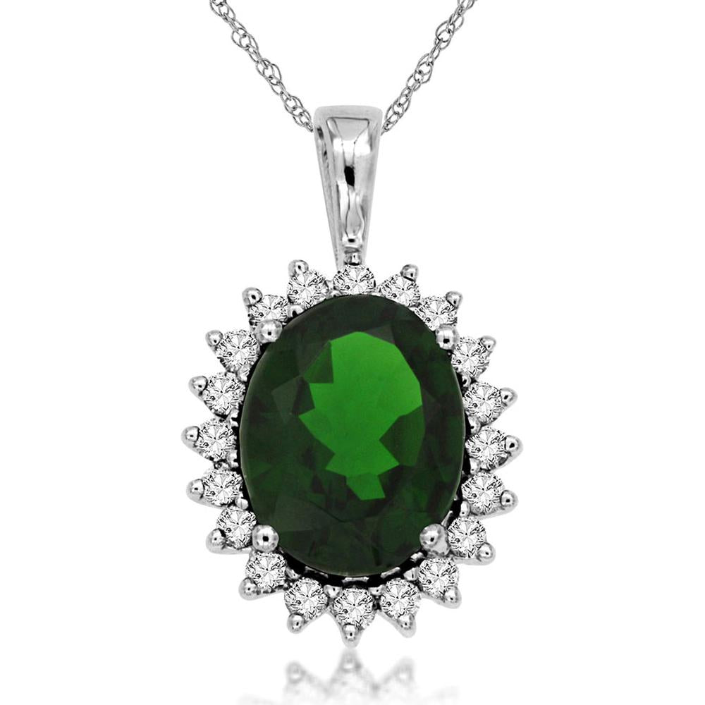 Royal Luxurious Royal 14K White Gold Russalite & Diamond Pendant - Exquisite Elegance