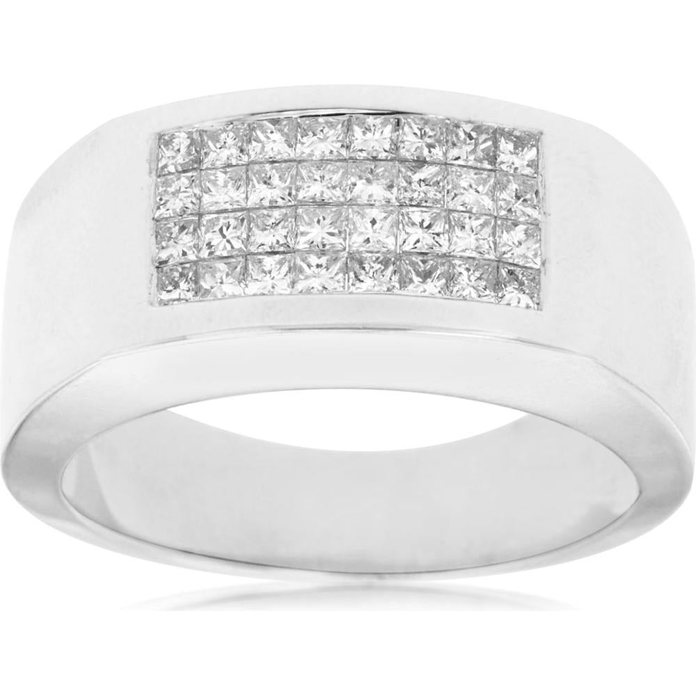 Royal Masculine Brilliance 14K White Gold Diamond Ring - 1.00 Carat Total Diamond Weight