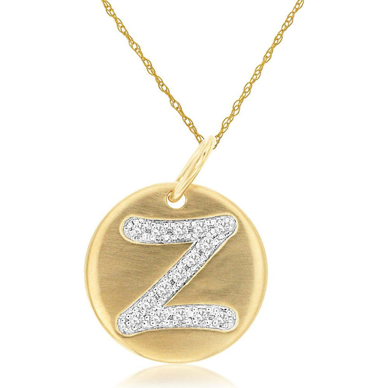 Royal Personalized Chic: 14K Yellow Gold Initial Diamond Pendant Z