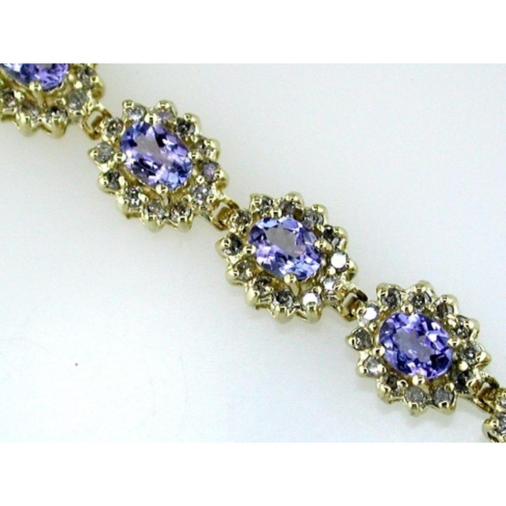 Royal Radiance 14K Yellow Gold Tanzanite & Diamond Bracelet - 8.10 Carat Total Gem Weight