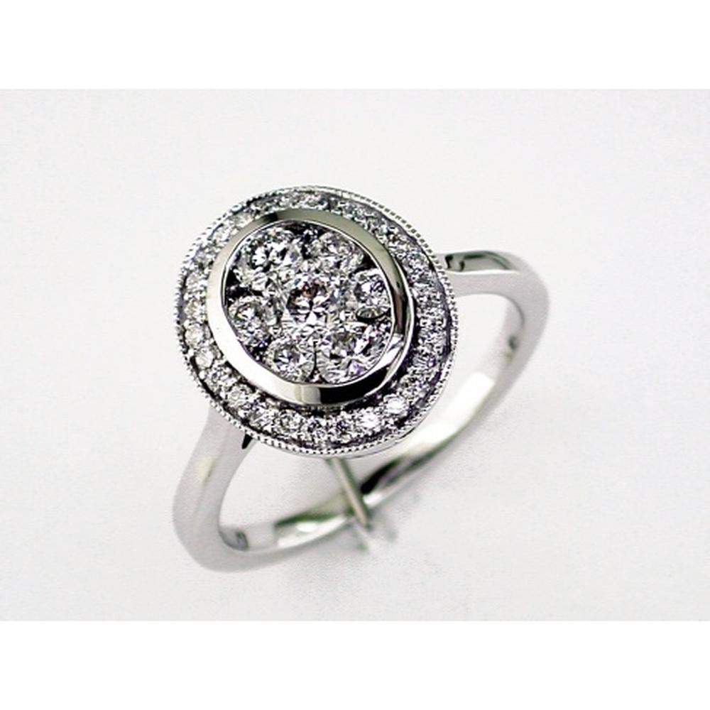 Royal Radiant 14K White Gold 1.00 Carat Round Diamond Engagement Ring