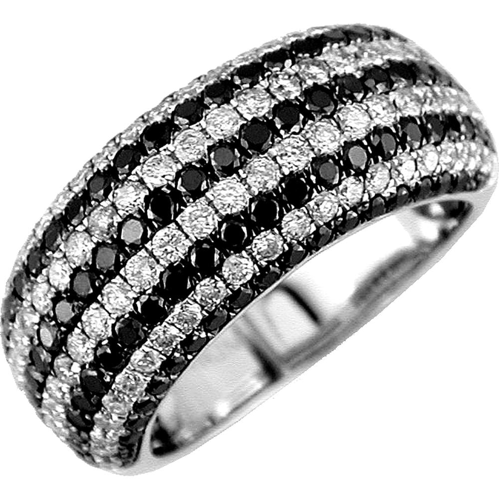 Royal Radiant 14K White Gold Black Diamond & Diamond Ring - 2.15 Carat Total Diamond Weight