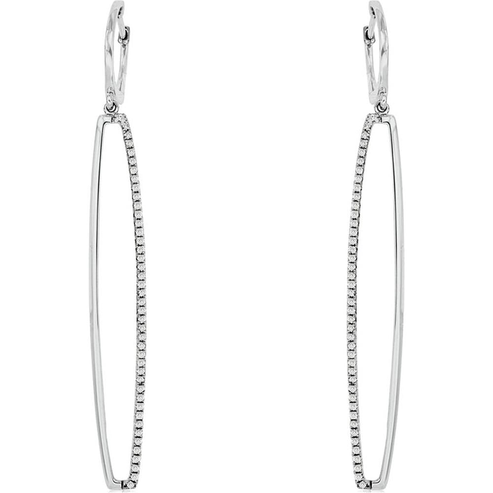 Royal Radiant 14K White Gold Diamond Earrings - 0.33 Carat Total Diamond Weight
