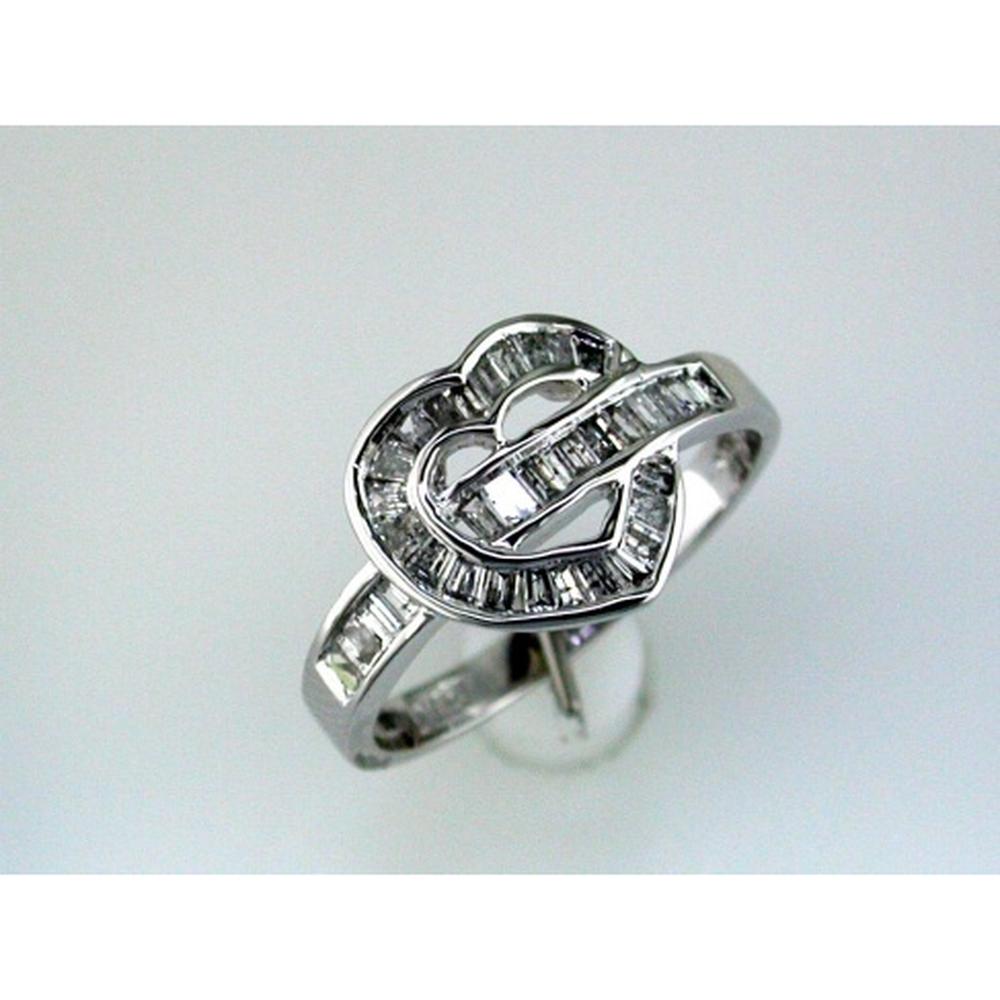 Royal Radiant 14K White Gold Diamond Heart Ring - 0.50 Carat Total Diamond Weight