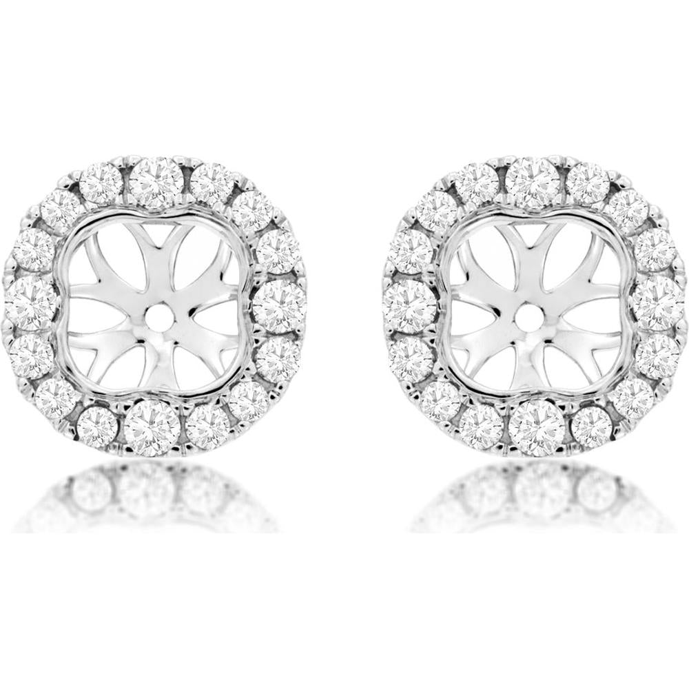 Royal Radiant 14K White Gold Diamond Jacket Earrings - 0.82 Carat Total Diamond Weight