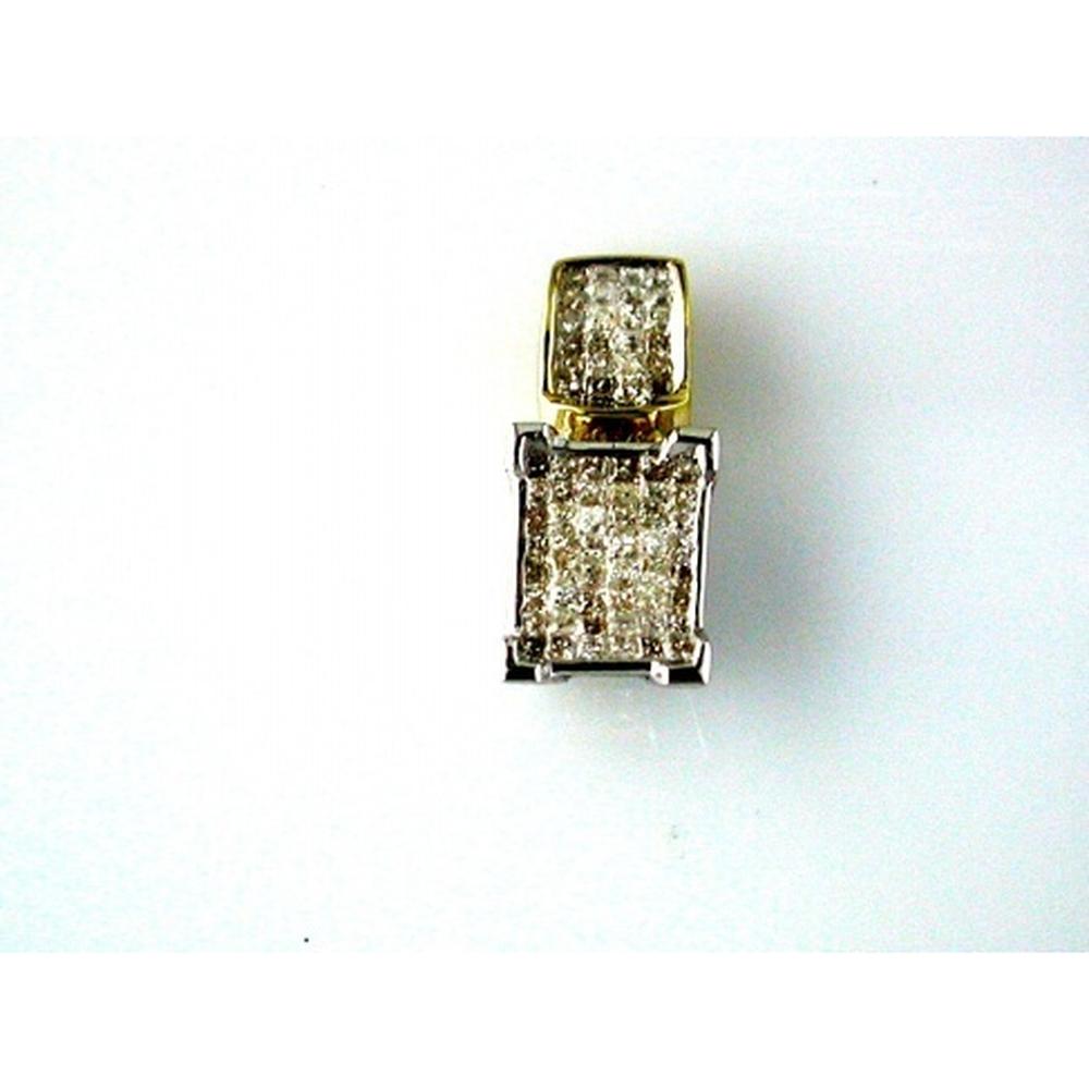 Royal Radiant 14K White Gold Diamond Princess Pendant - 0.50 Carat Total Diamond Weight