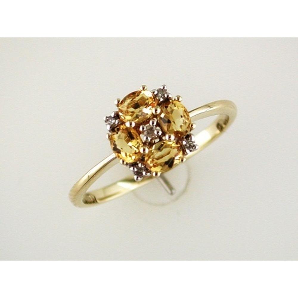Royal Radiant 14K Yellow Gold Citrine and Diamond Oval Ring