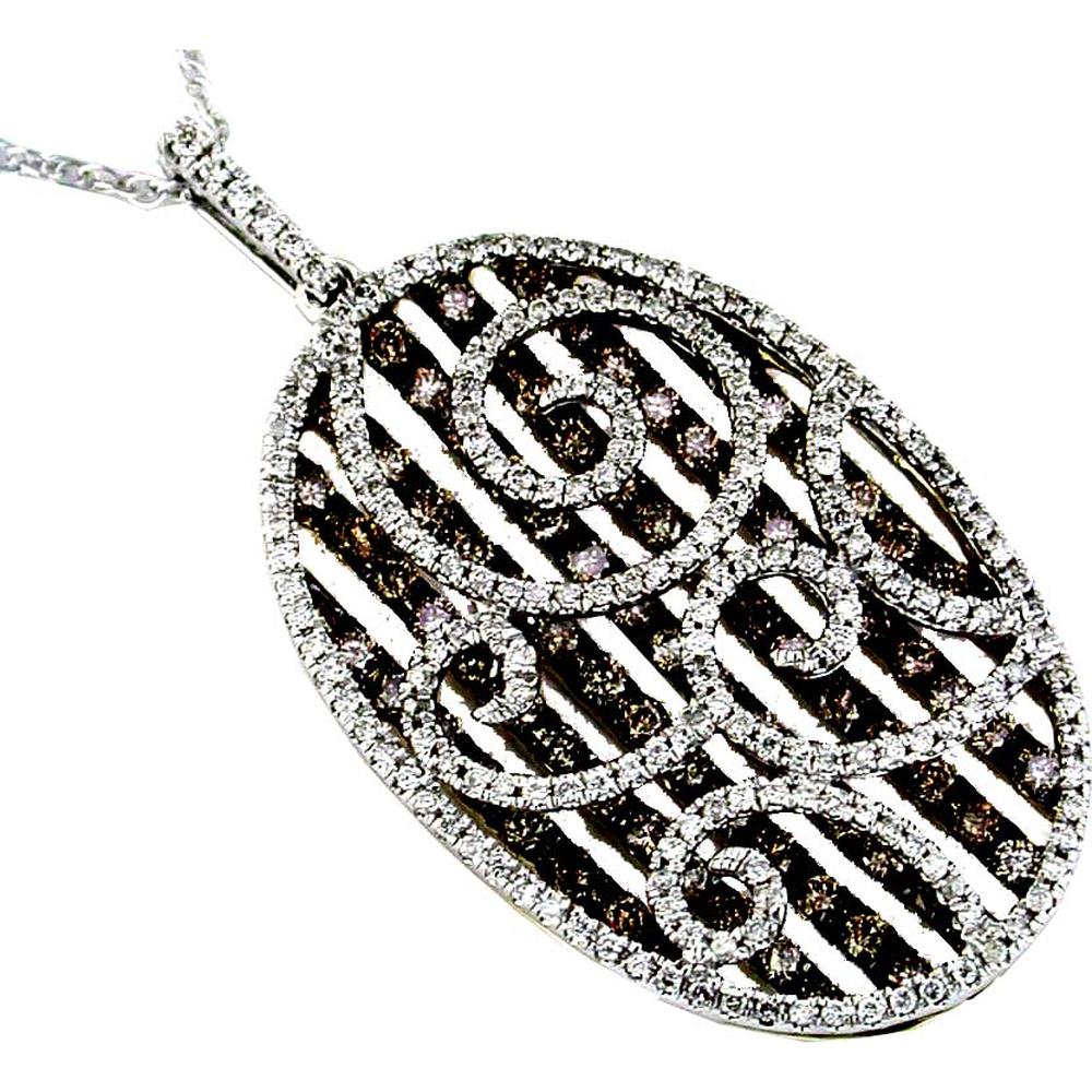 Royal Radiant 14K Yellow Gold Diamond and Mocha Diamond Pendant